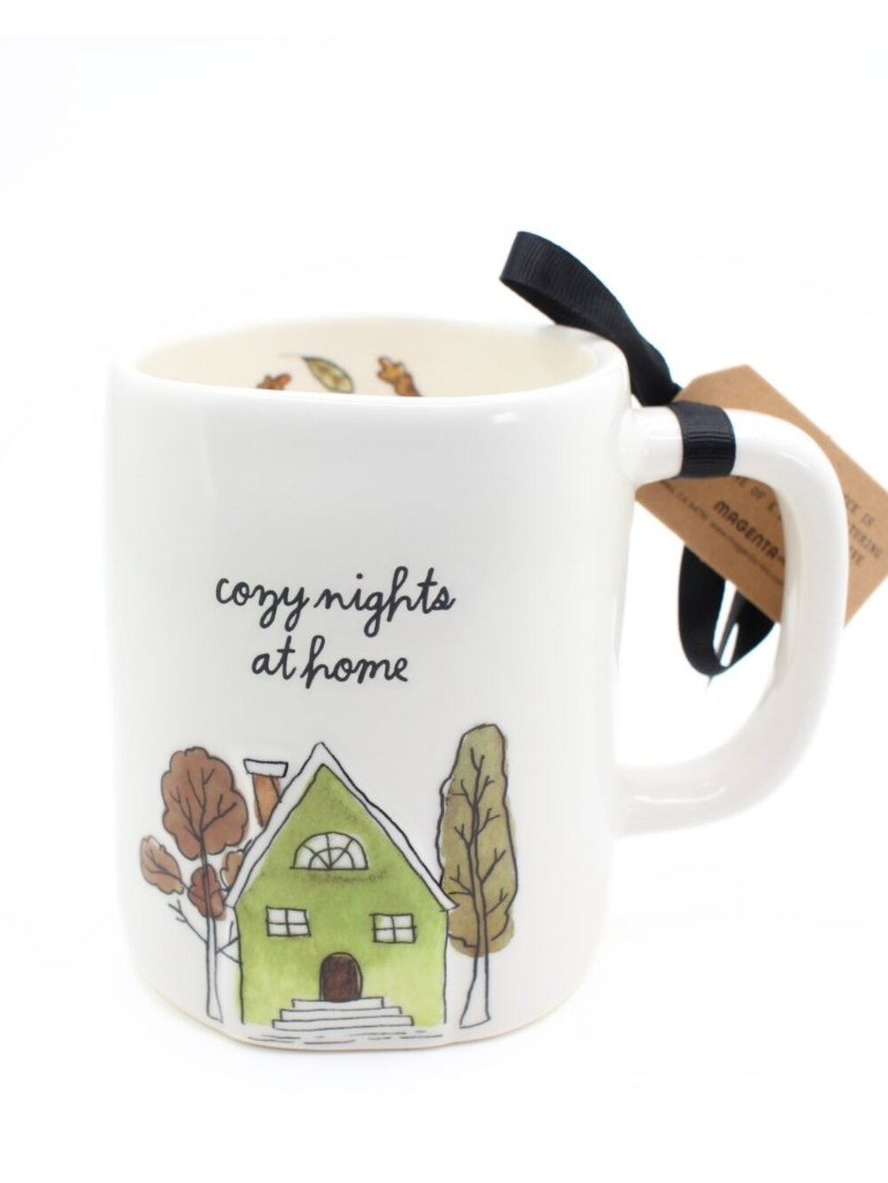 Rae Dunn "Cozy Nights At Home" Fall Autumn Watercolor Ceramic Coffee Mug